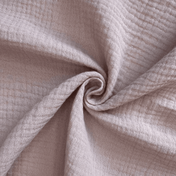 Ткань Муслин Жатый, цвет Пыльно-Розовый (на отрез)  в Пятигорске