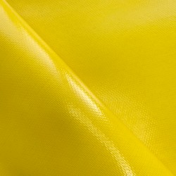 Ткань ПВХ 600 гр/м2 плотная, Жёлтый (Ширина 150см), на отрез  в Пятигорске
