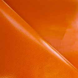 Ткань ПВХ 450 гр/м2, Оранжевый (Ширина 160см), на отрез  в Пятигорске