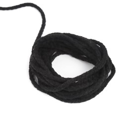 Шнур для одежды тип 2,  Чёрный (плетено-вязаный/полиэфир)  в Пятигорске